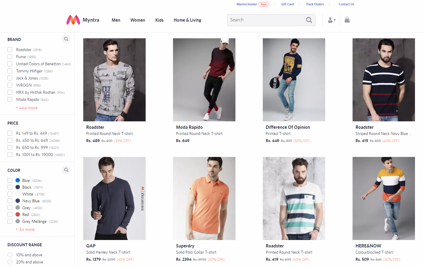 Myntra Product Showcase