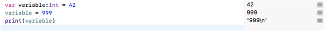 Variables in Swift Example