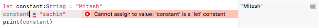 Constant in Swift Example