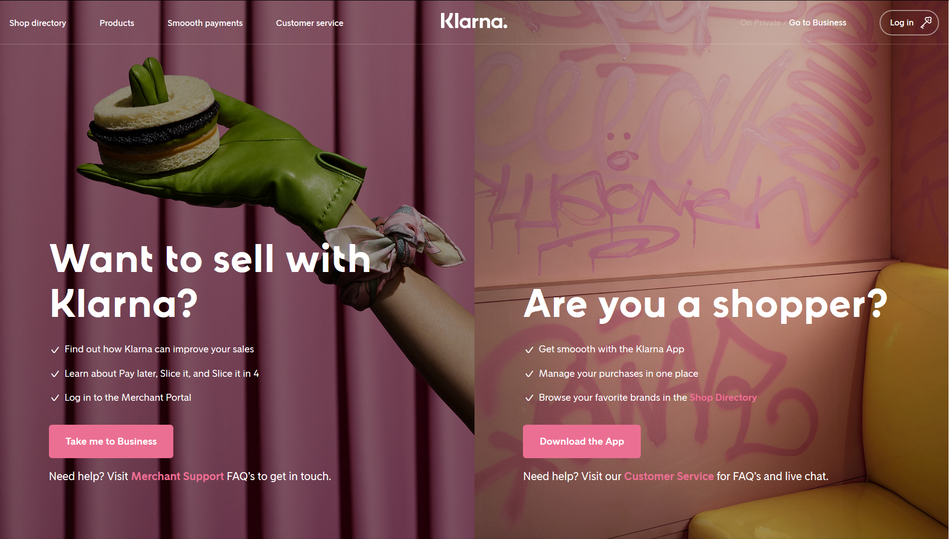 Klarna's Dashboard 